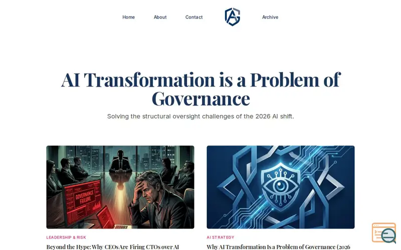 Screenshot of AI Governance