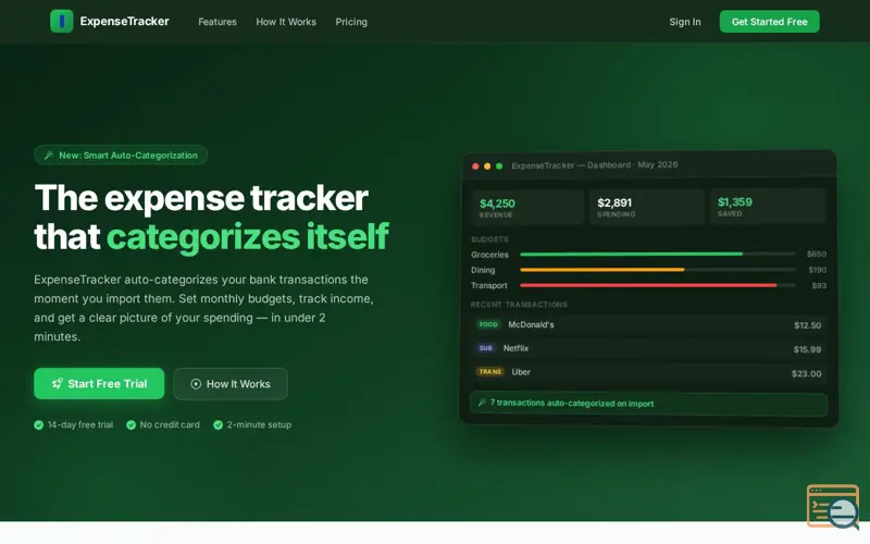 Screenshot of ExpenseTracker