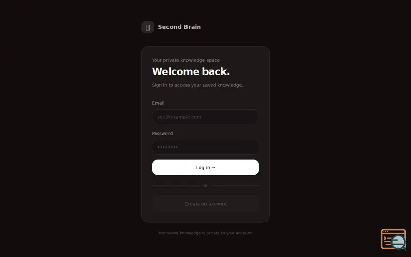 Screenshot of Second Brain