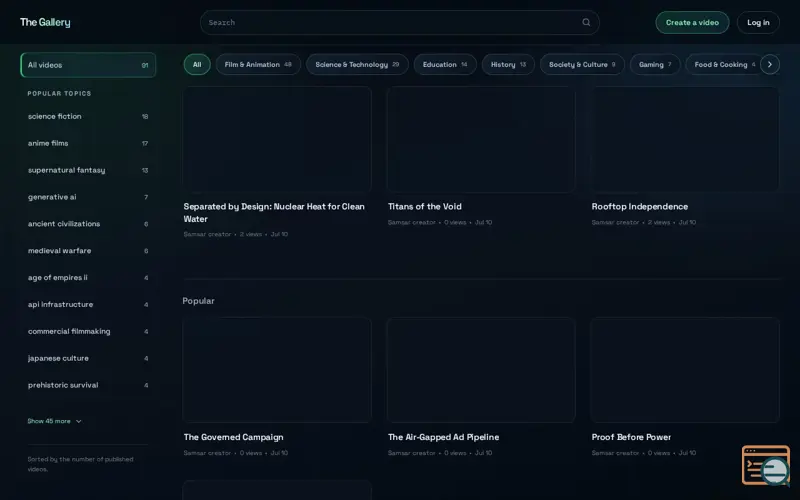 Screenshot of Gallery