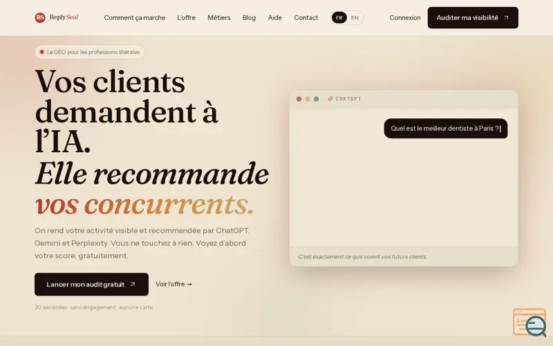 Screenshot of ReplySeal