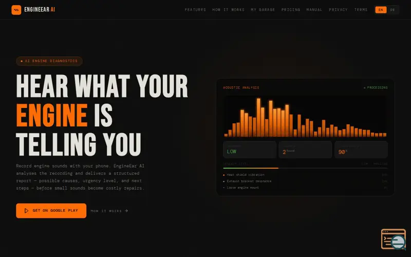 Screenshot of EngineEar AI