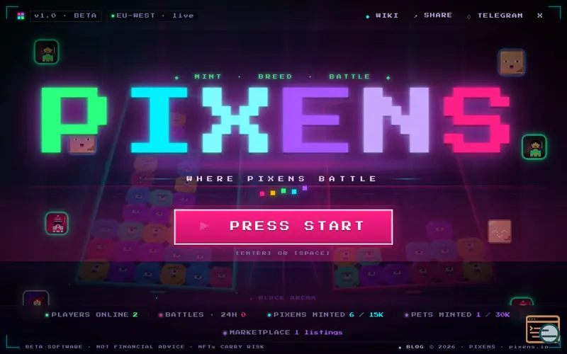 Screenshot of PIXENS
