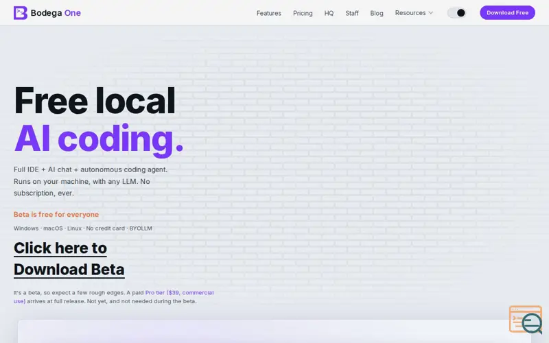 Screenshot of Bodega One Code