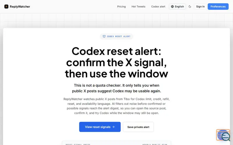 Screenshot of ReplyWatcher