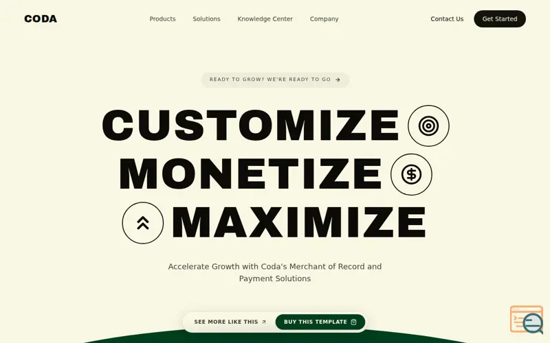 Screenshot of CODA — payment solutions