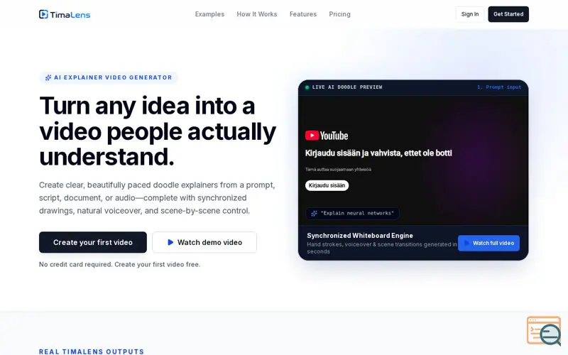 Screenshot of TimaLens — AI Whiteboard Explainer