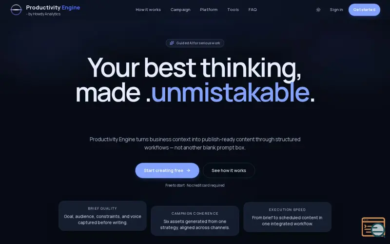 Screenshot of Productivity Engine