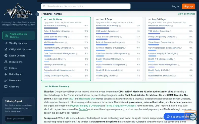 Screenshot of Values Edge