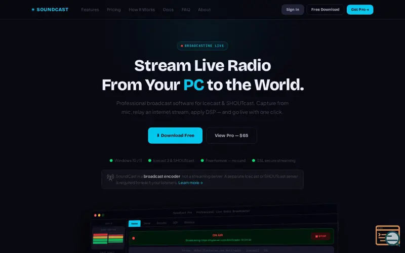 Screenshot of SoundCast Streamer
