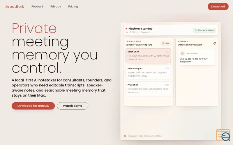 Screenshot of threadfork