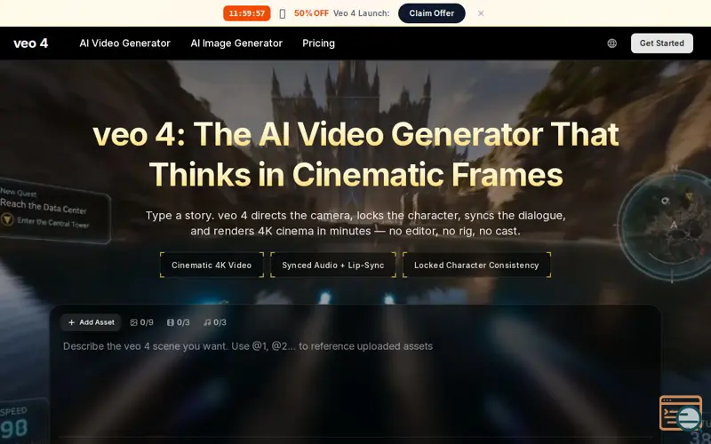 Screenshot of Veo 4 AI Video Generator
