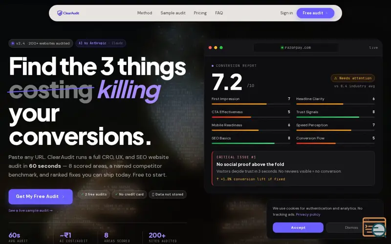 Screenshot of ClearAudit