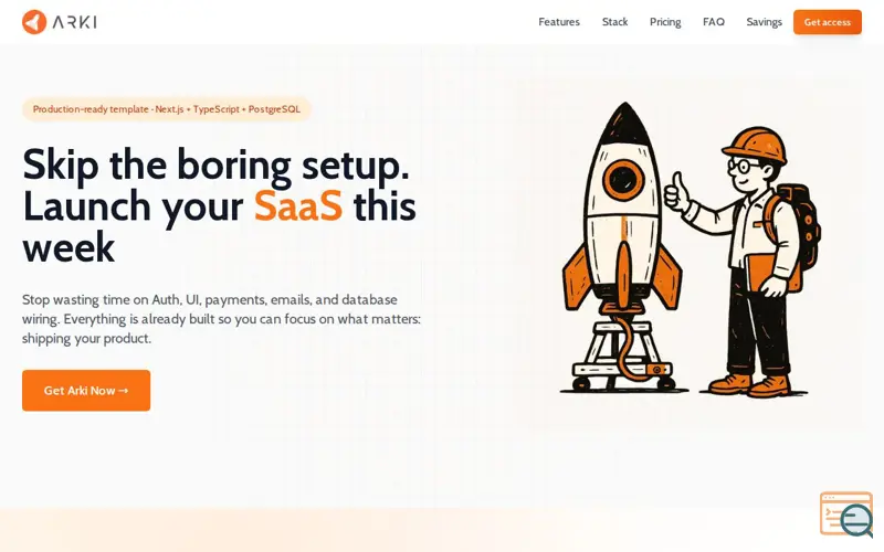 Screenshot of Arki Foundation SaaS Kit