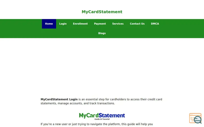 Screenshot of MyCardStatement