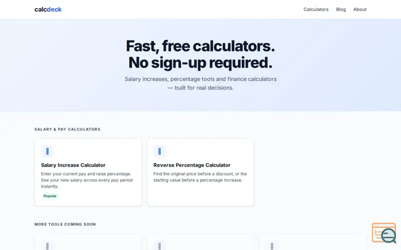 Screenshot of CalcDeck