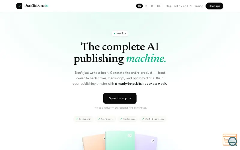 Screenshot of DraftToDone