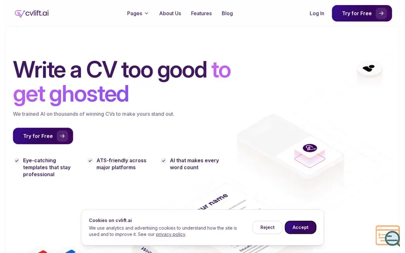 Screenshot of CVLift