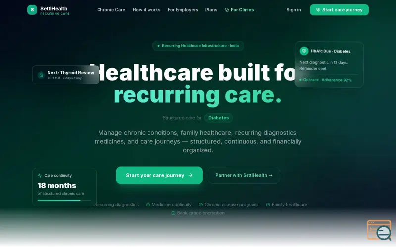 Screenshot of Settl Health 