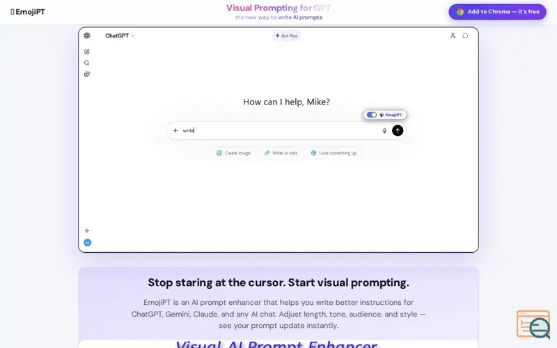 Screenshot of Visual Prompt Builder for GPT — EmojiPT