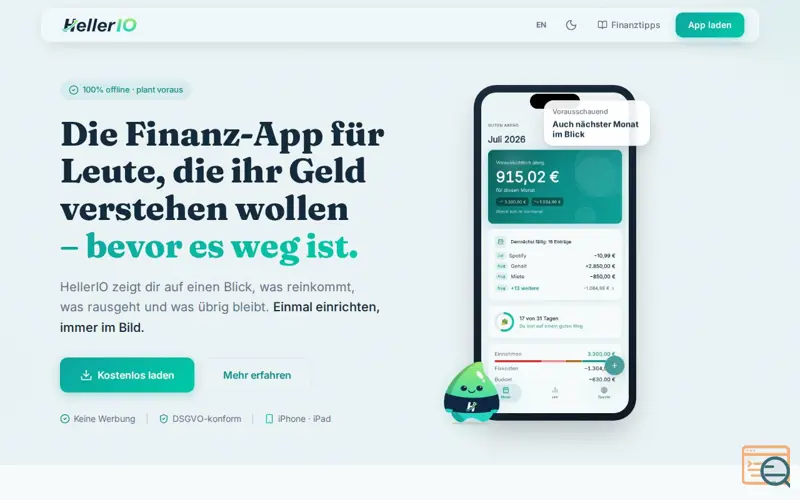 Screenshot of HellerIO