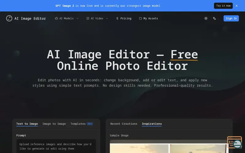 Screenshot of AI Image Editor