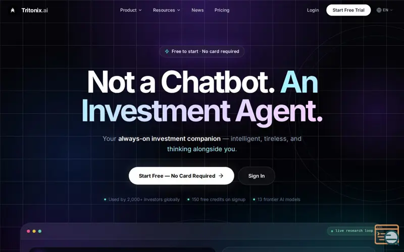 Screenshot of Tritonix.ai