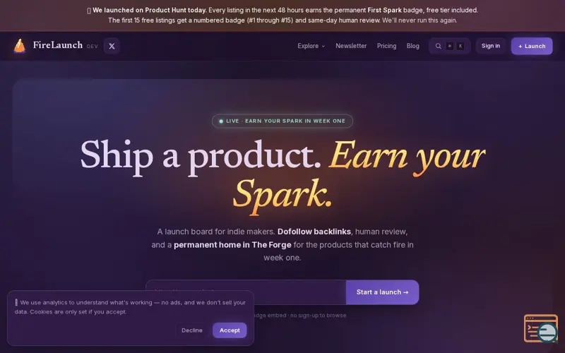 Screenshot of FireLaunch