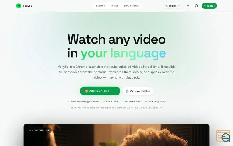 Screenshot of Voxylio