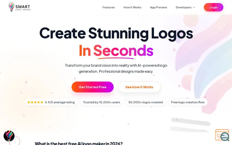Screenshot of Smart Logo Maker: AI-Generated Logos