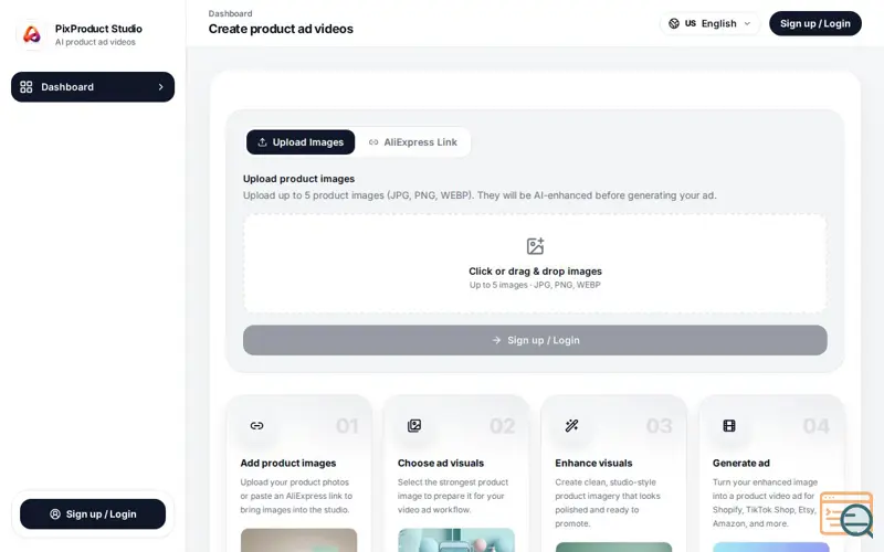 Screenshot of ProductAds AI