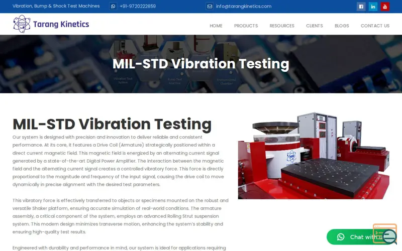 Screenshot of MIL-STD Vibration Testing