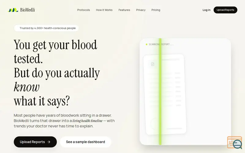 Screenshot of BioMedli
