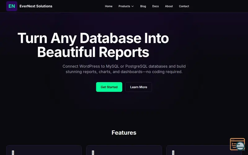 Screenshot of EverNext Reporting WordPress Reports