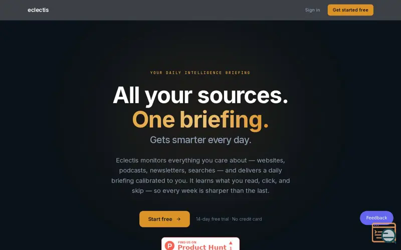 Screenshot of Eclectis, a launch using Diktura