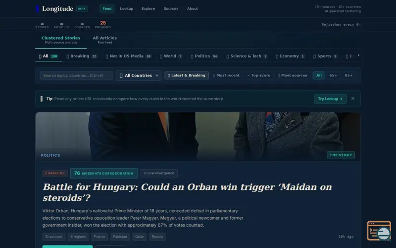 Screenshot of Longitude