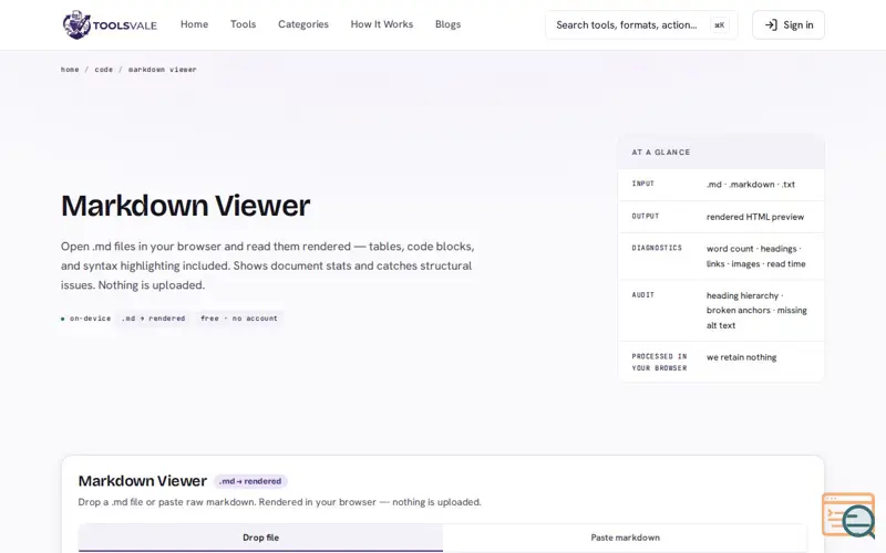 Screenshot of Markdown Viewer
