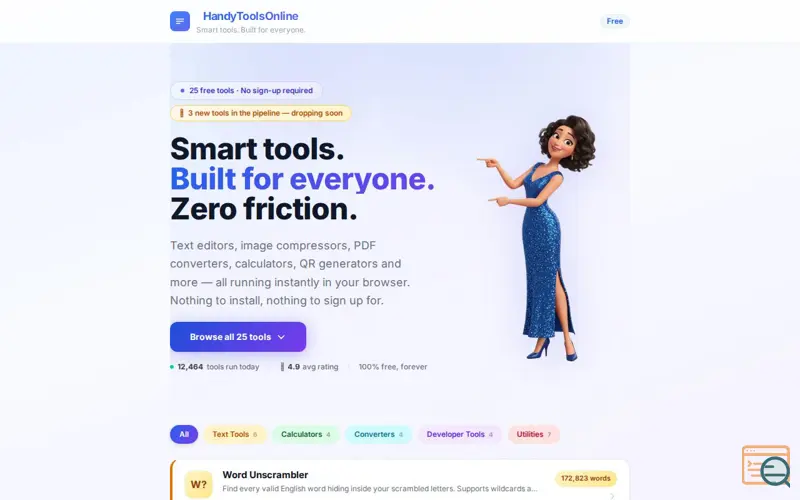 Screenshot of HandyTools Online