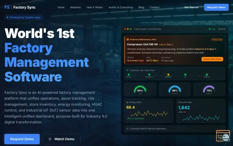 Screenshot of Factory Sync