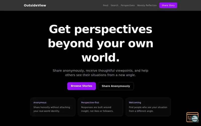 Screenshot of OutsideView