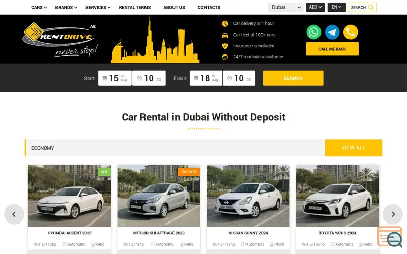 Screenshot of RentDrive.ae