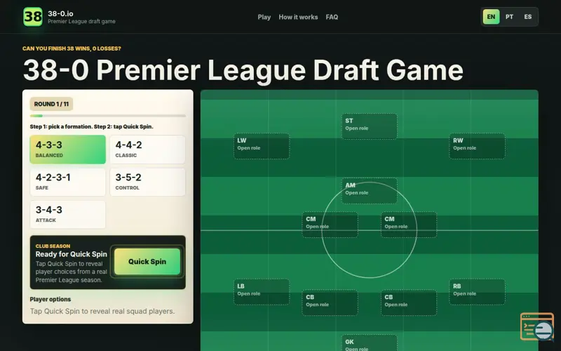 Screenshot of 38-0.io