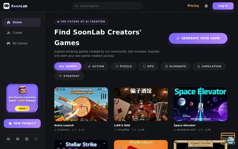 Screenshot of SoonLab
