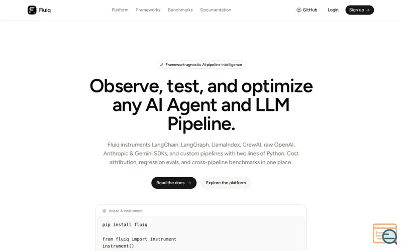 Screenshot of Fluiq