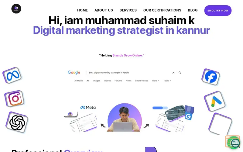 Screenshot of https://muhammadsuhaimk.in/
