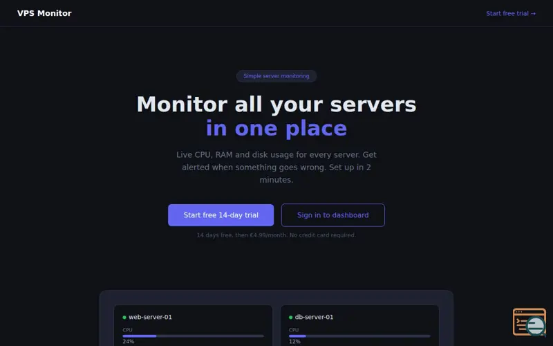 Screenshot of VPS Monitor