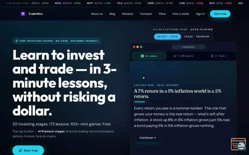 Screenshot of TradeWize