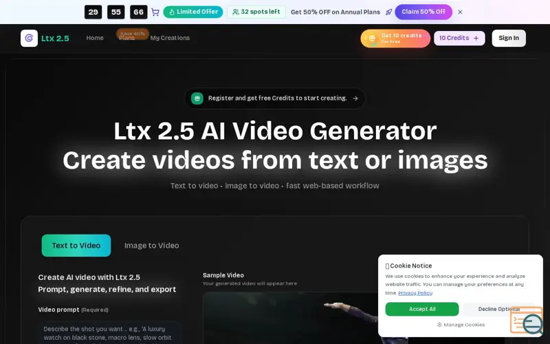 Screenshot of LTX 2.5