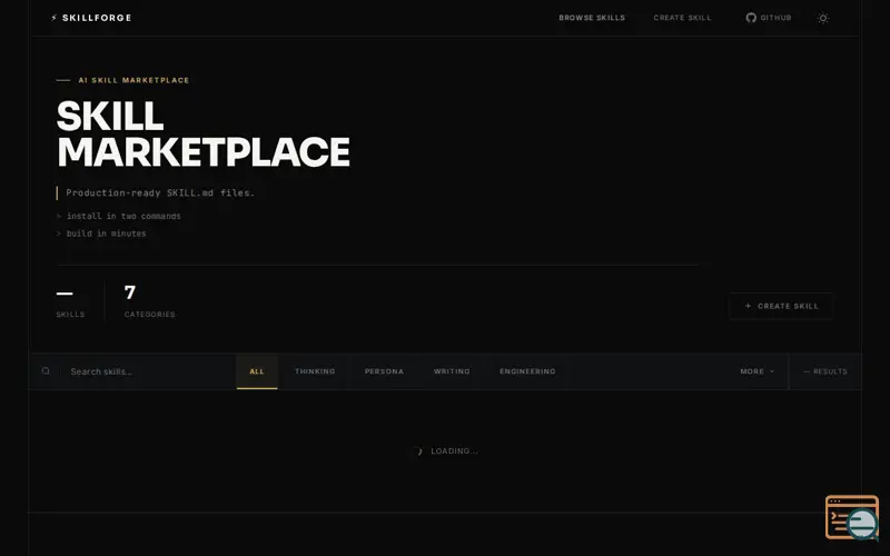 Screenshot of SkillForge  Install AI skills in seconds