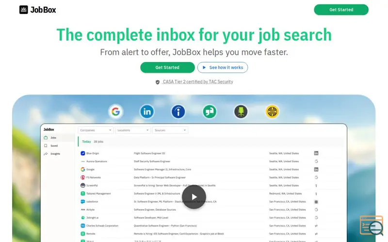 Screenshot of Jobbox